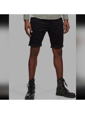 G-STAR RAW Men's 3301 Slim Casual Jean Shorts, Black  30 new